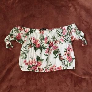 Floral Off the Shoulder Crop Top